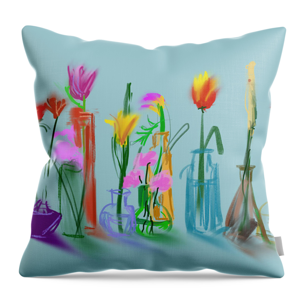 Digital Throw Pillow featuring the digital art There Are Always Flowers For Those Who Want To See Them by Bonny Butler