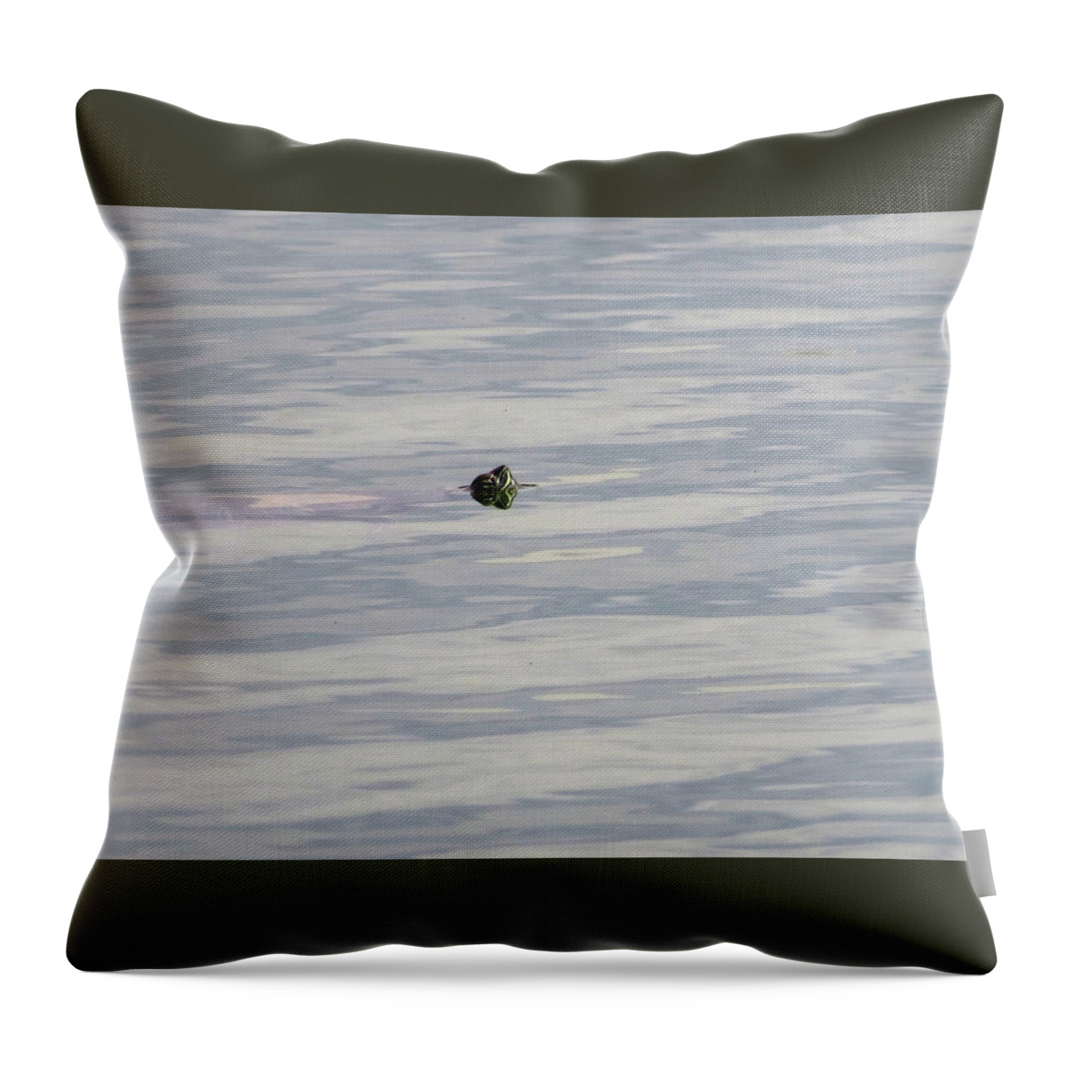 Reptile Throw Pillow featuring the photograph There He Is by Laurel Powell