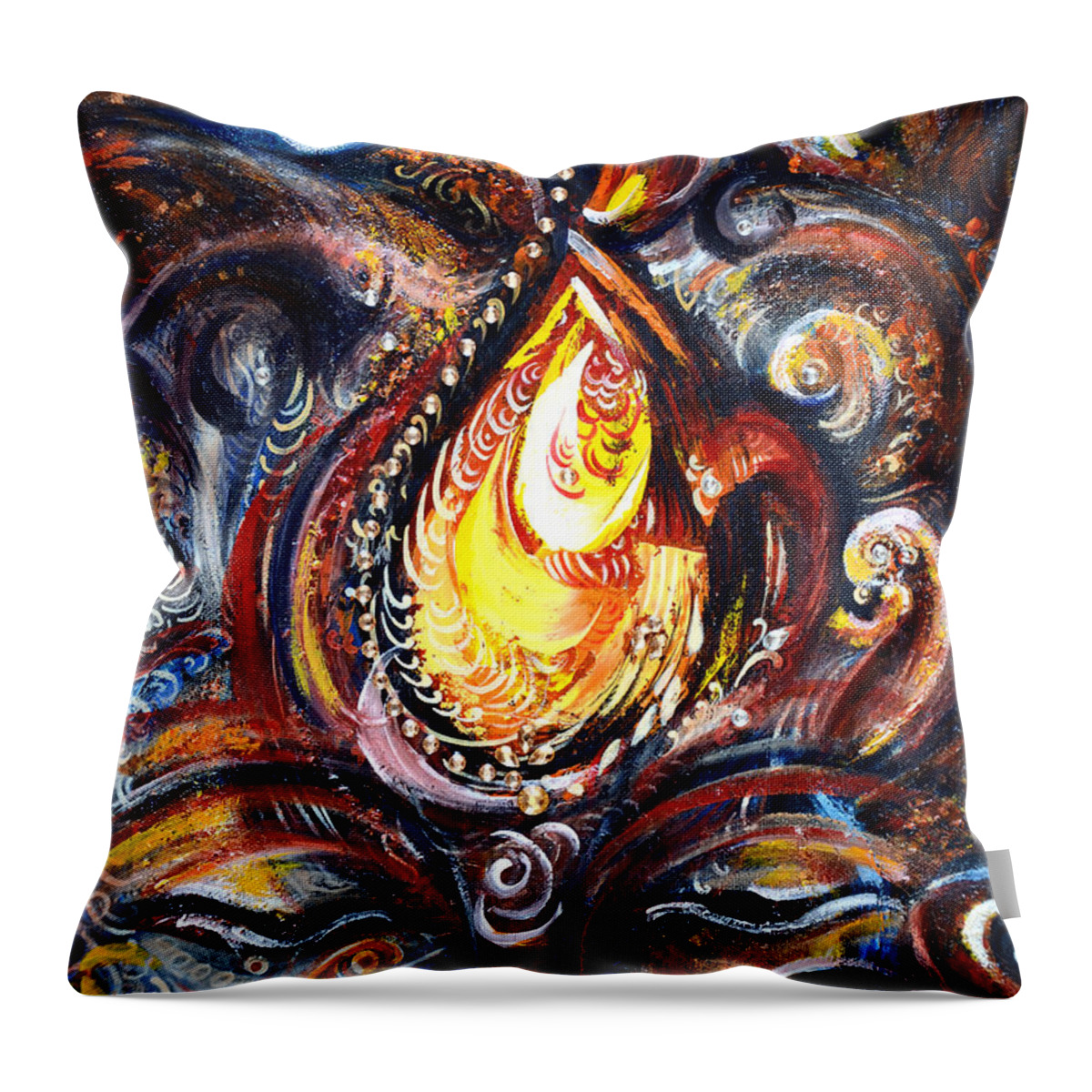 Third Eye Throw Pillow featuring the painting THIRD EYE - Abstract by Harsh Malik
