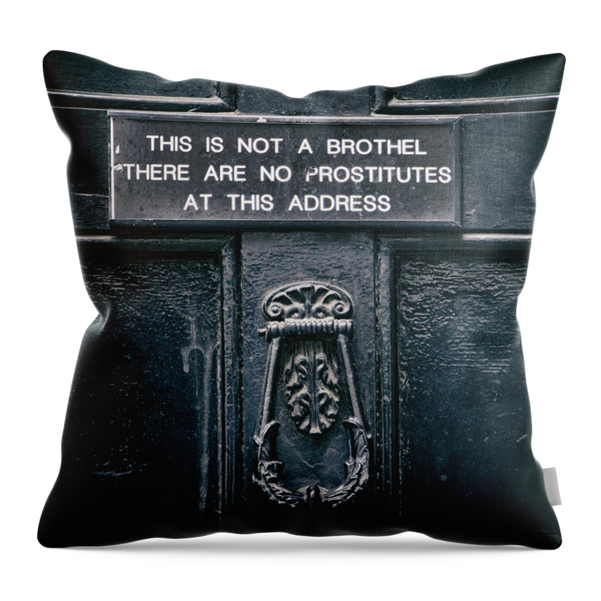 London Throw Pillow featuring the photograph This Is Not A Brothel by Iryna Goodall