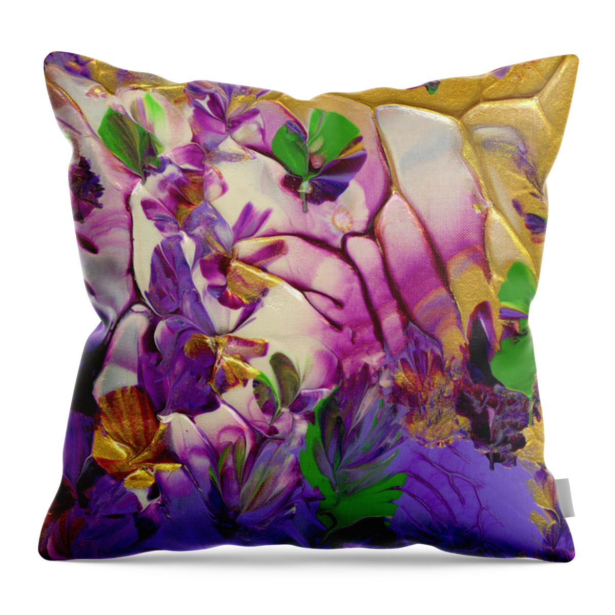 Flowers Throw Pillow featuring the painting This Planet Earth by Nan Bilden