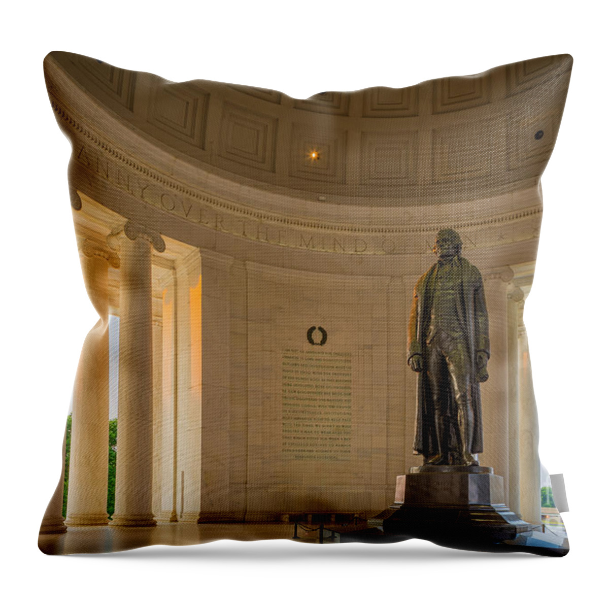 America Throw Pillow featuring the photograph Thomas Jefferson by Inge Johnsson