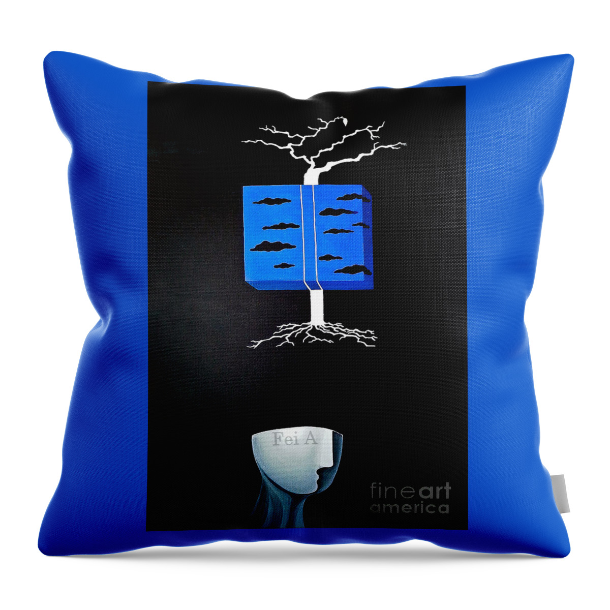 Google Images Throw Pillow featuring the painting Thought Block by Fei A