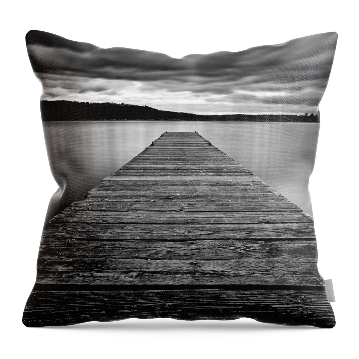 Lake Sammamish Throw Pillow featuring the photograph Threatening sky by Dan Mihai