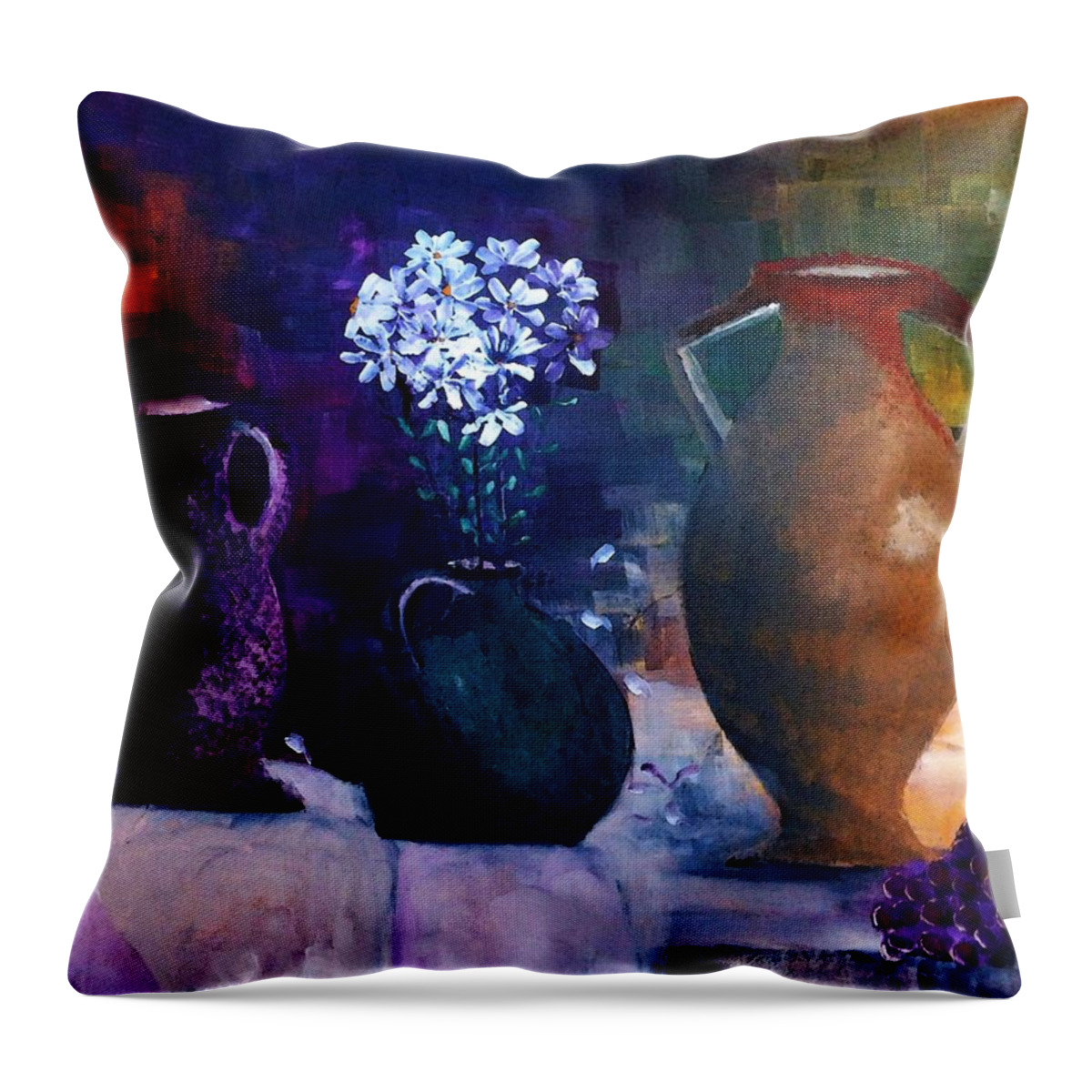  Impressionist Throw Pillow featuring the painting Three Best Friends by Lisa Kaiser