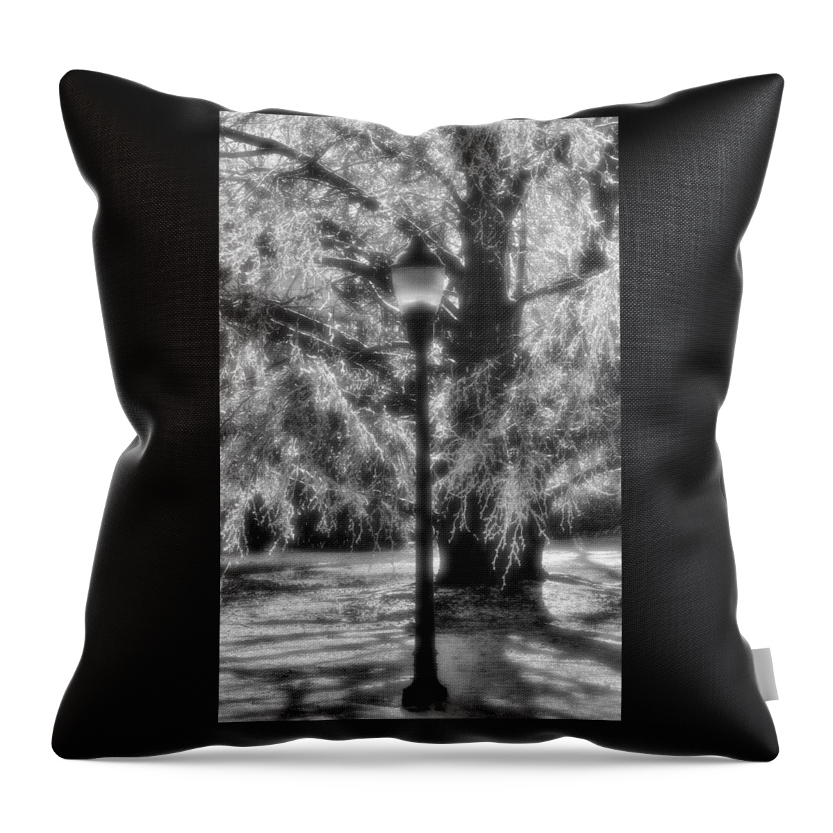 Lamp Throw Pillow featuring the photograph Three Lights by Michael Mazaika