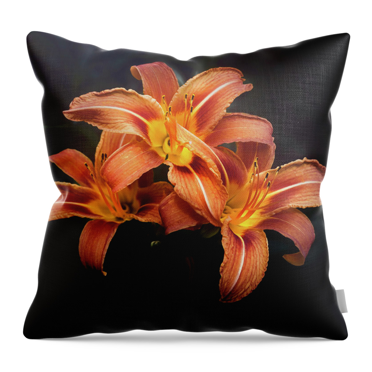 Lily Throw Pillow featuring the photograph Three Lilies by Scott Norris