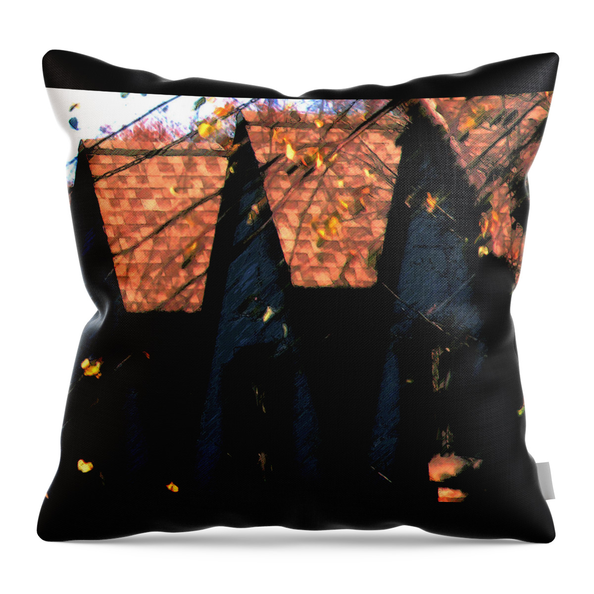 House Throw Pillow featuring the photograph Three Little Pigs by Linda Shafer