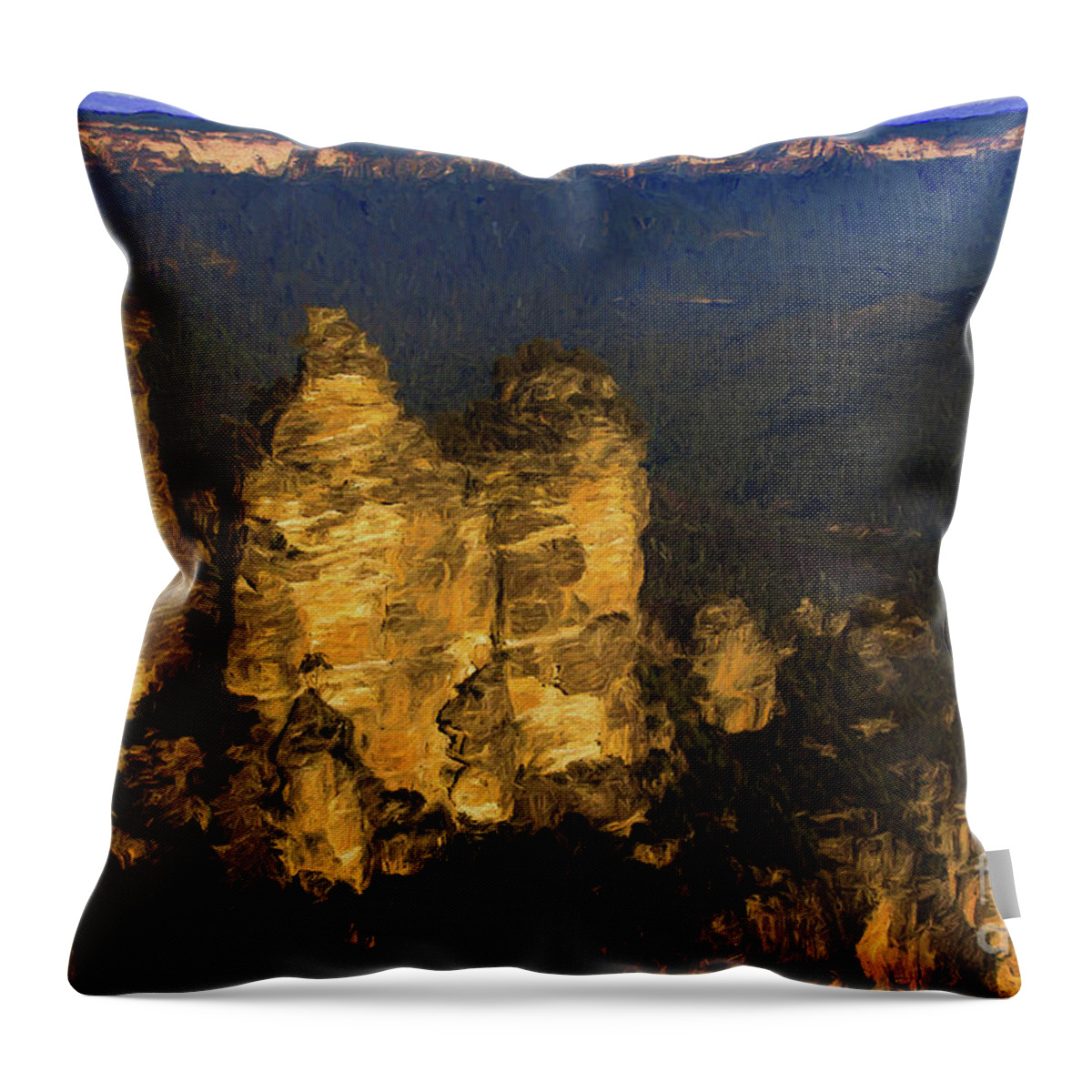 Three Sisters Throw Pillow featuring the photograph Three sisters, Echo Point by Sheila Smart Fine Art Photography
