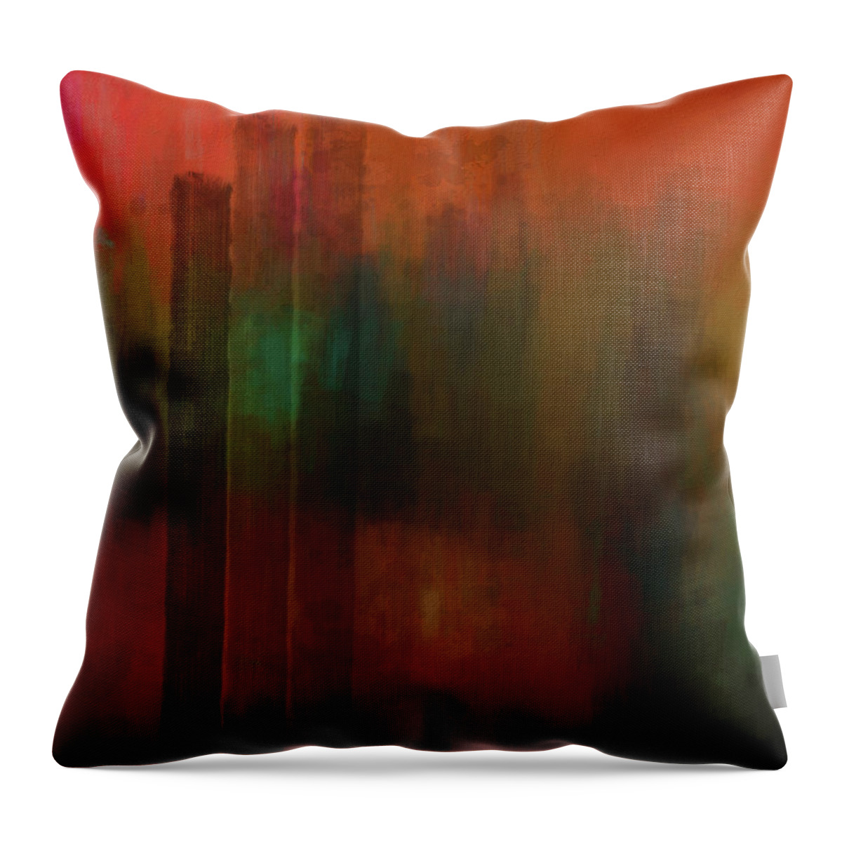 Abstract Throw Pillow featuring the digital art Three Trees by Kandy Hurley