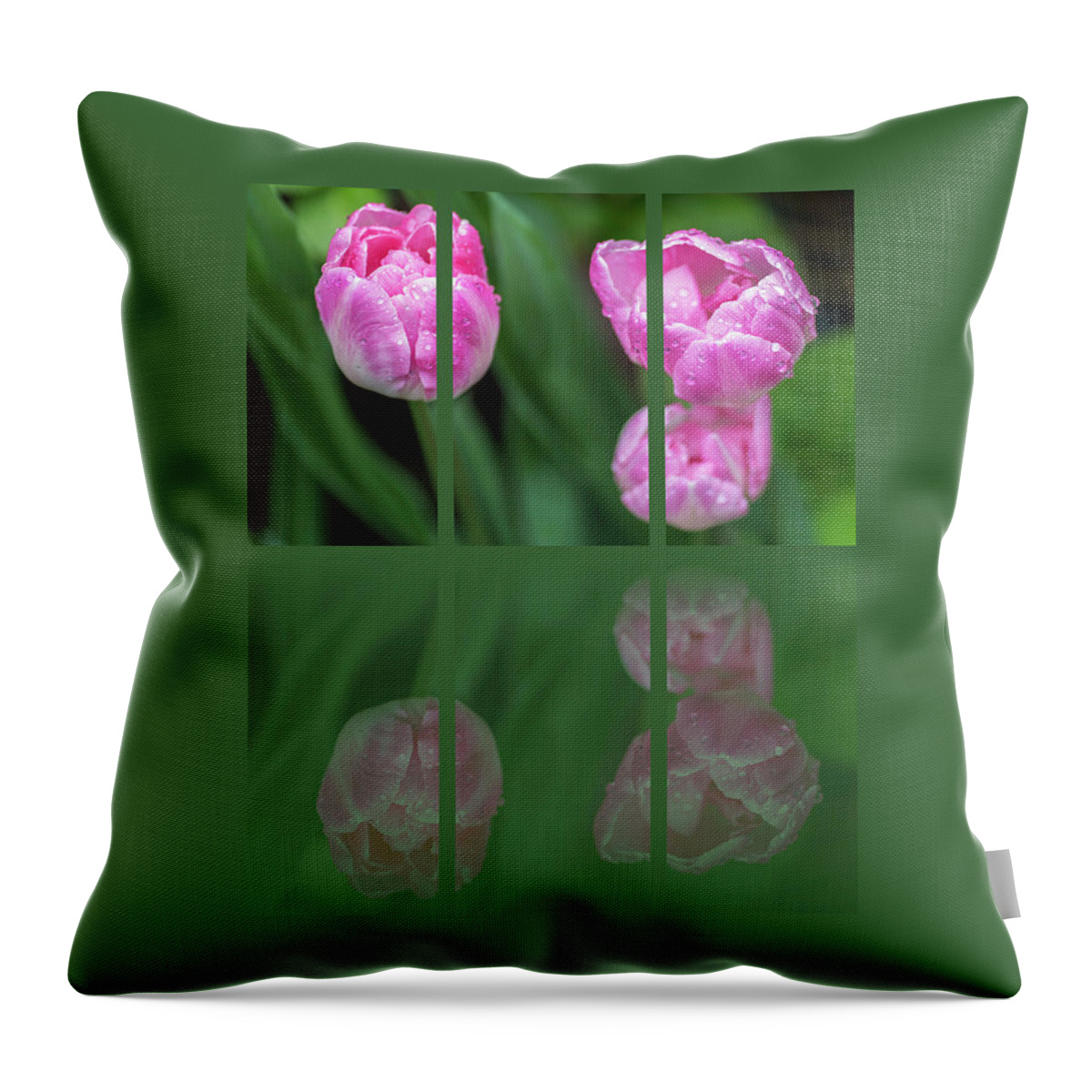 Back Garden Throw Pillow featuring the photograph Three Tulip Triptych by Martina Fagan