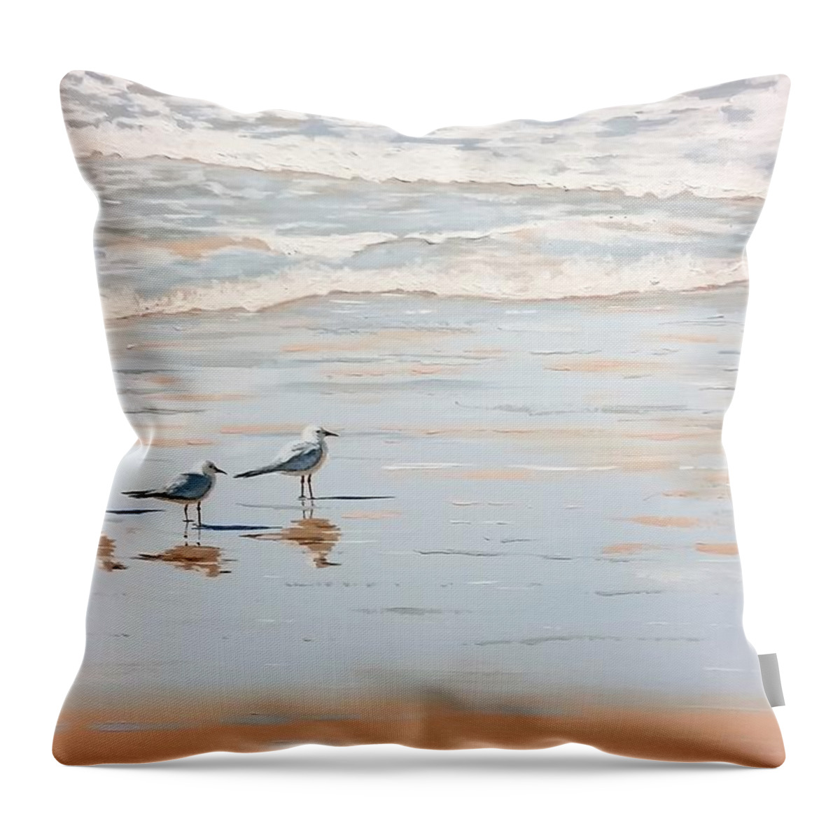 Australia Throw Pillow featuring the painting Three's a crowd by Anne Gardner