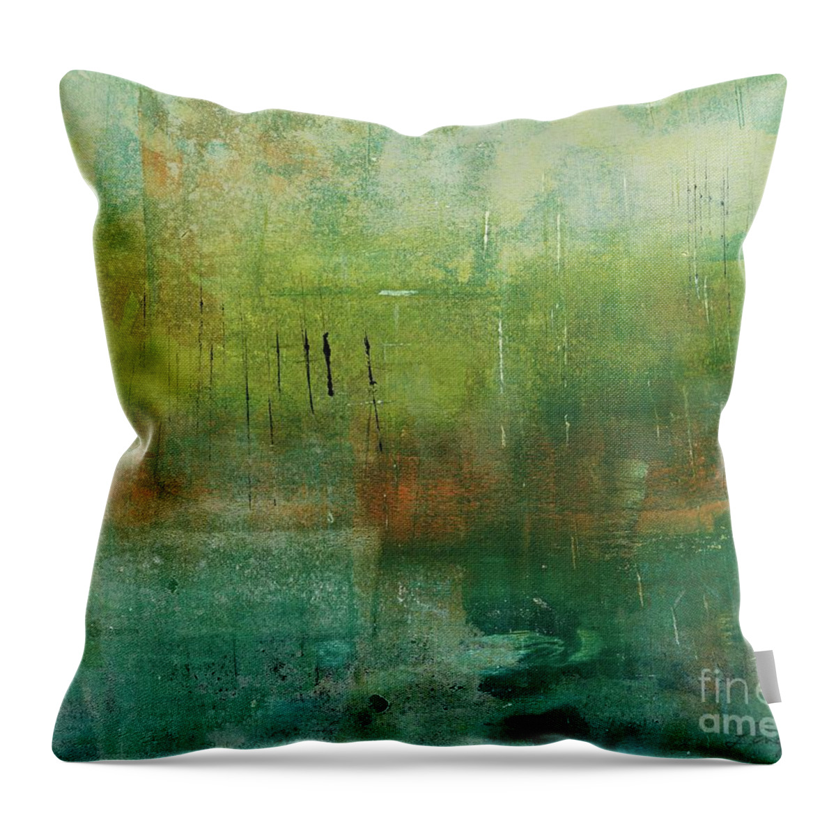 Abstract Throw Pillow featuring the painting Through The Mist by Laurel Englehardt