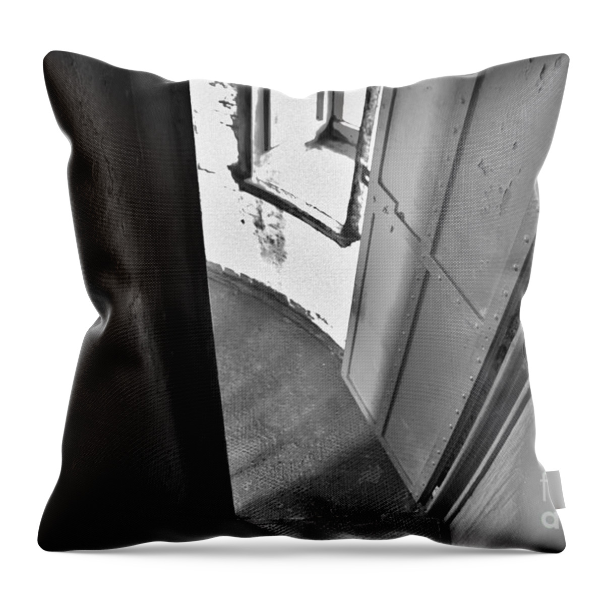 Cape Hatteras Lighthouse Throw Pillow featuring the photograph Thru the Iron Doorway by Scott Cameron