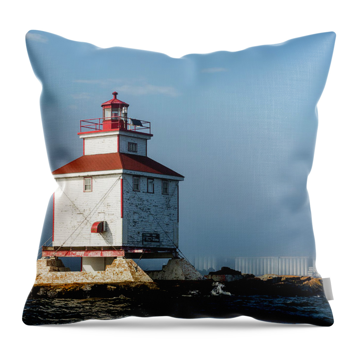 Thunder Bay Main Throw Pillow featuring the photograph Thunder Bay Main by Linda Ryma