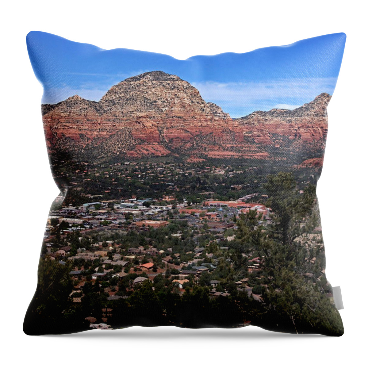 Photography By Suzanne Stout Throw Pillow featuring the photograph Thunder Mountain by Suzanne Stout