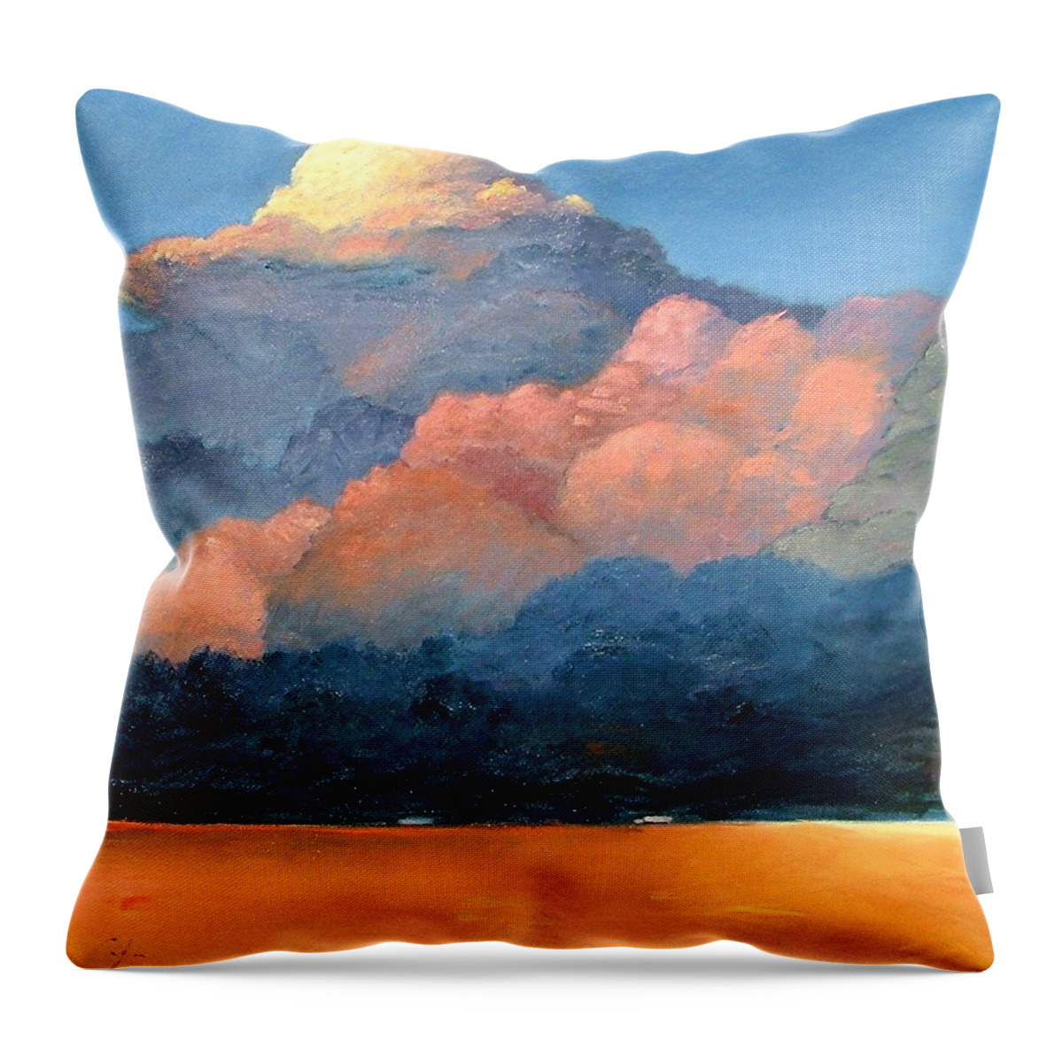 Landscape Throw Pillow featuring the painting Thundercap by Gary Coleman
