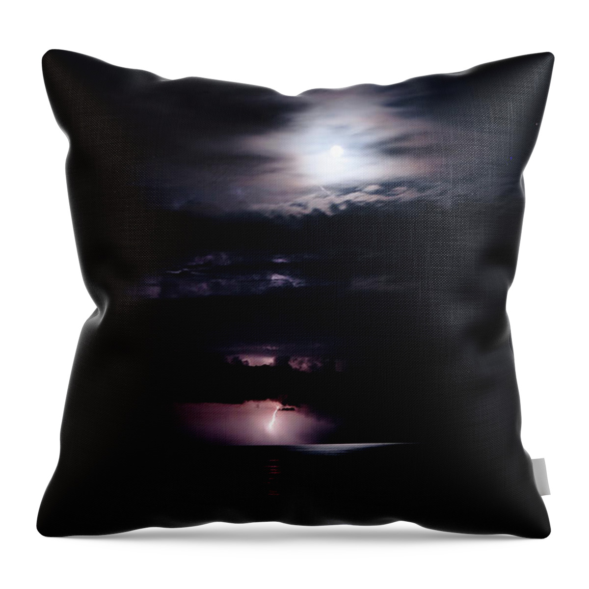 Florida Throw Pillow featuring the photograph Thunderstorm Moon Delray Beach Florida by Lawrence S Richardson Jr