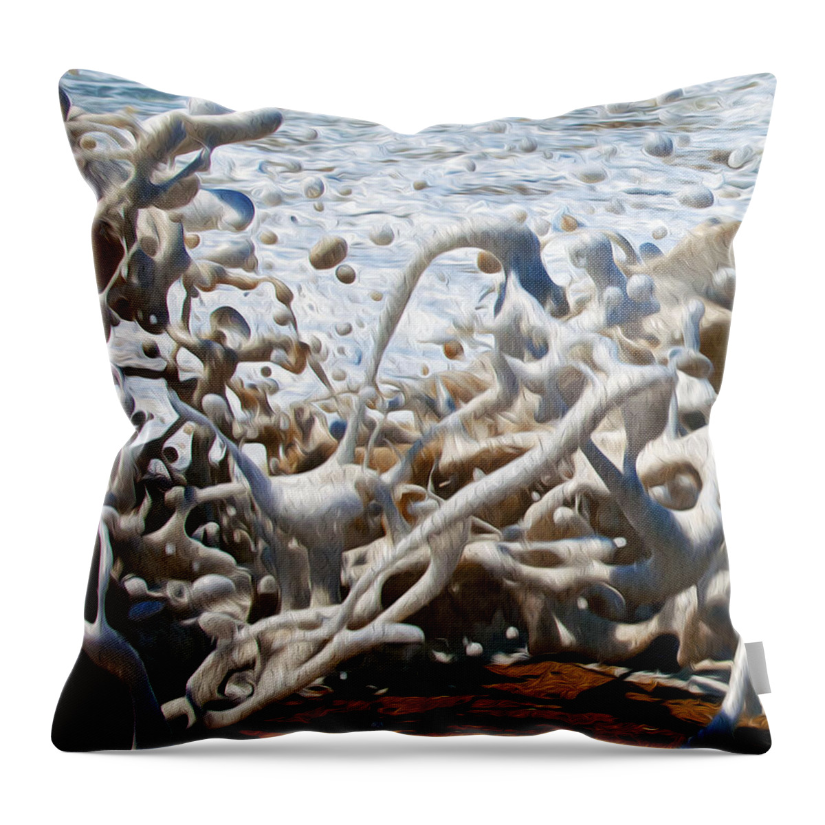 Surf Throw Pillow featuring the photograph Tidal Abstraction by Joe Schofield