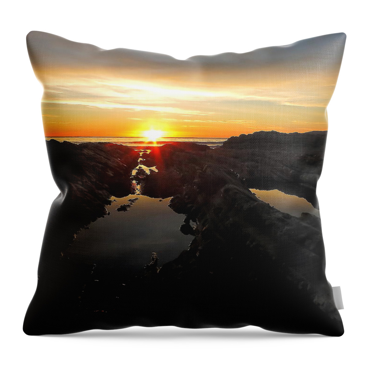 Sunset Throw Pillow featuring the photograph Tidepools by Paul Foutz