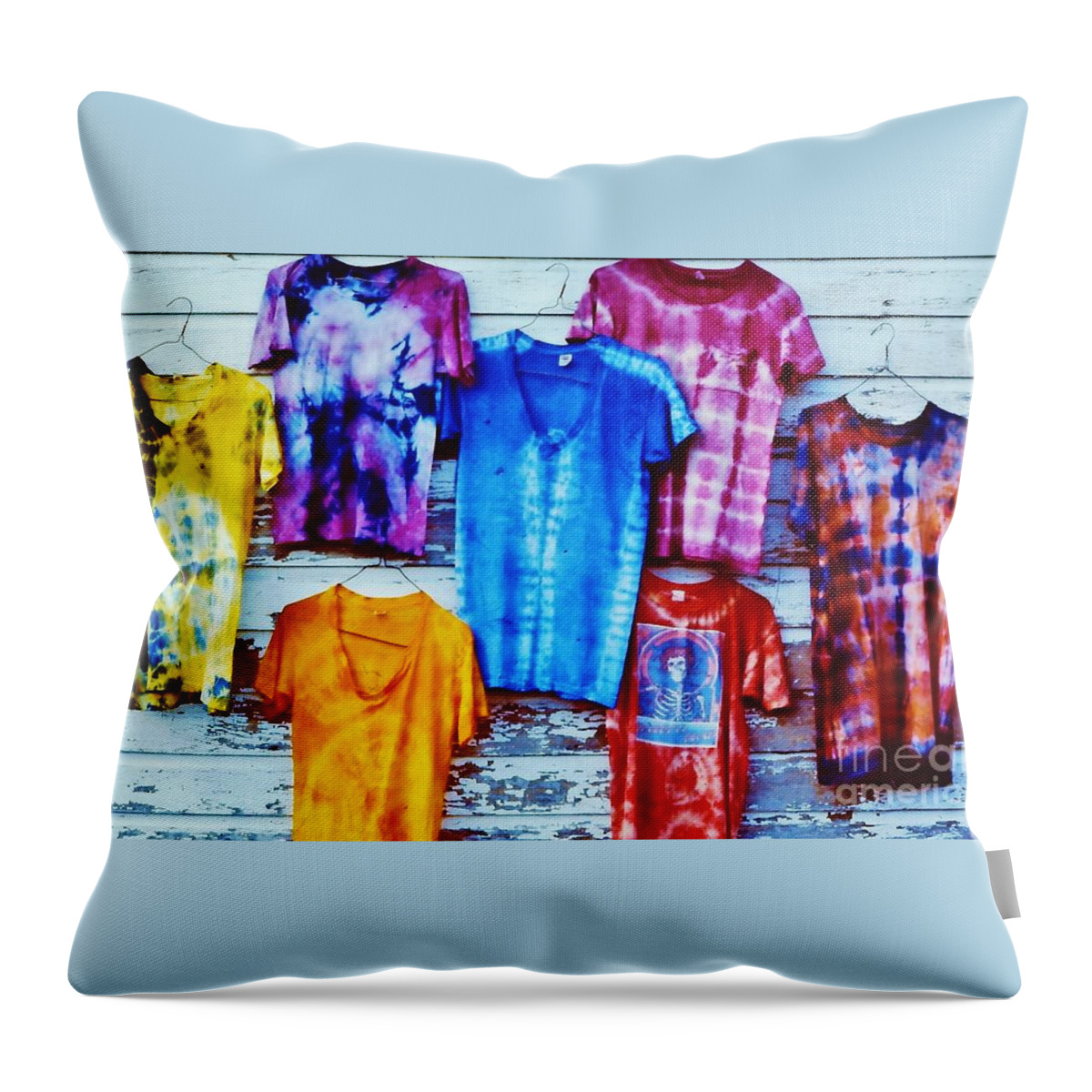 Tie Dye Throw Pillow featuring the photograph Grateful Dead Tie Dye by Susan Carella