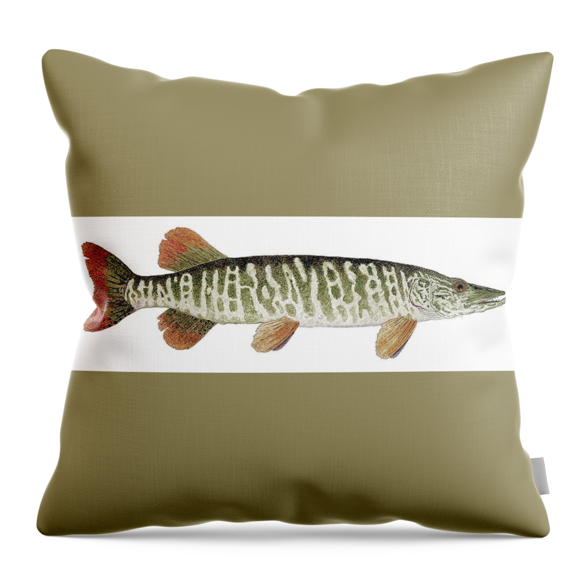 Tiger Throw Pillow featuring the painting Tiger Musky by Thom Glace