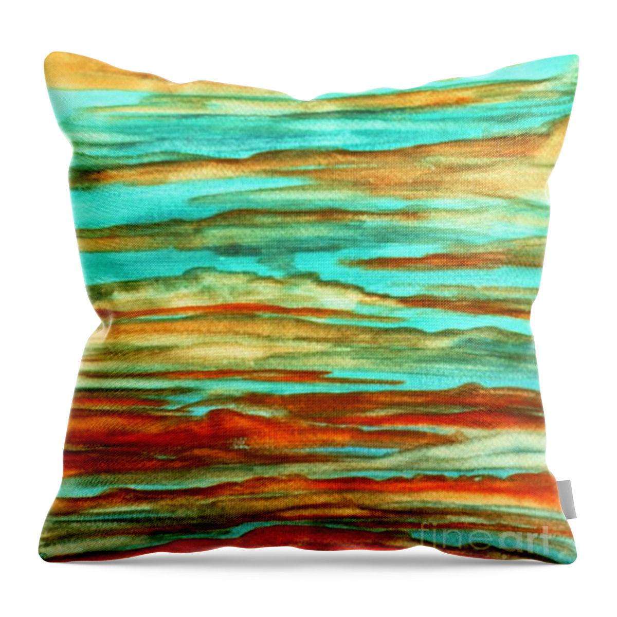 Barbara Throw Pillow featuring the painting Tiger Sky by Barbara Donovan