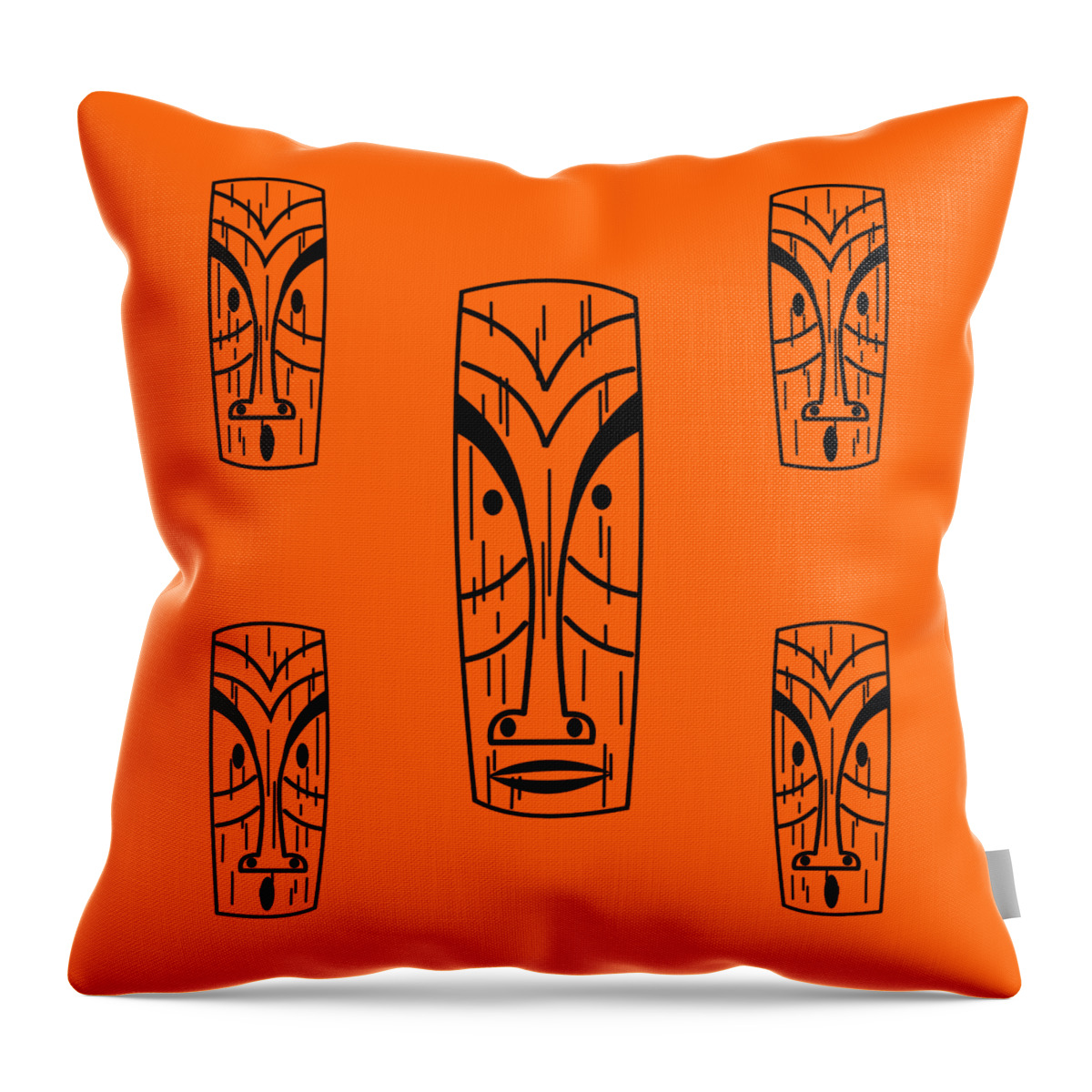 Mid Century Modern Throw Pillow featuring the digital art Tikis by Donna Mibus