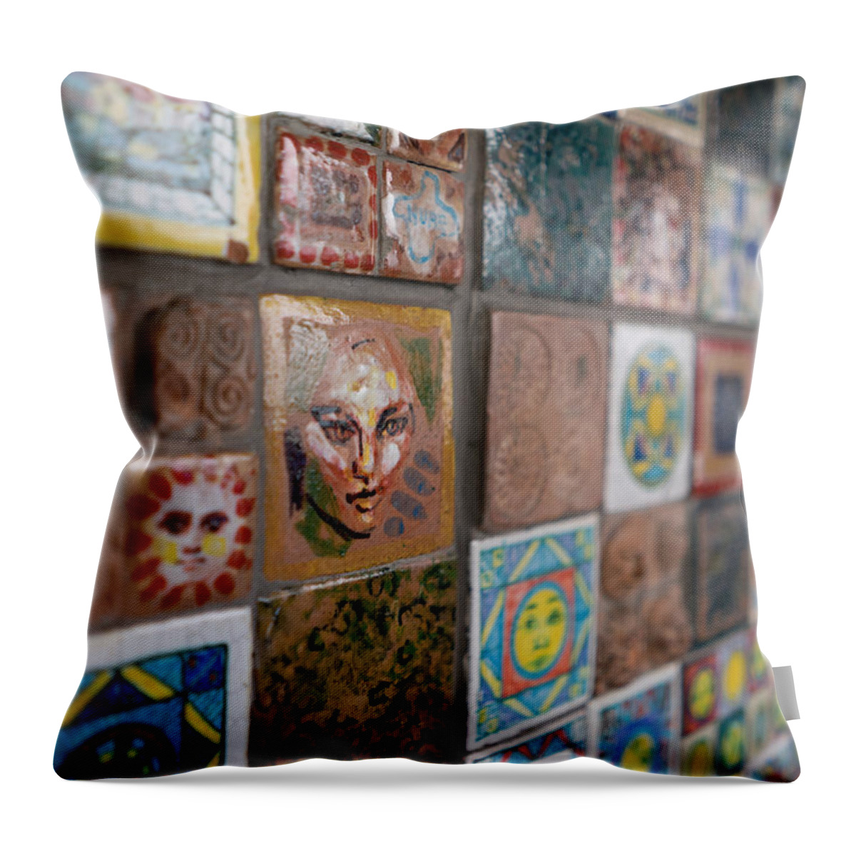 Tiles Throw Pillow featuring the photograph Tiles of the Cinque Terre by Weir Here And There