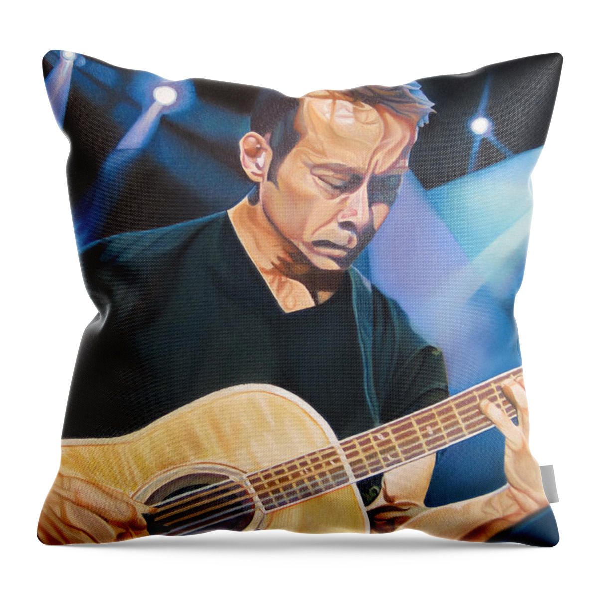 Tim Reynolds Throw Pillow featuring the drawing Tim Reynolds and Lights by Joshua Morton