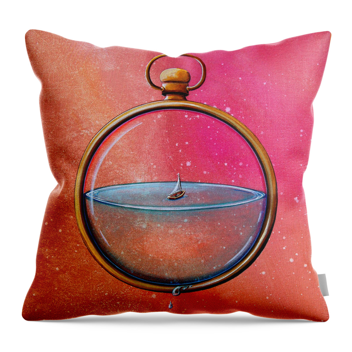 Boat Throw Pillow featuring the painting Time and Space by Cindy Thornton