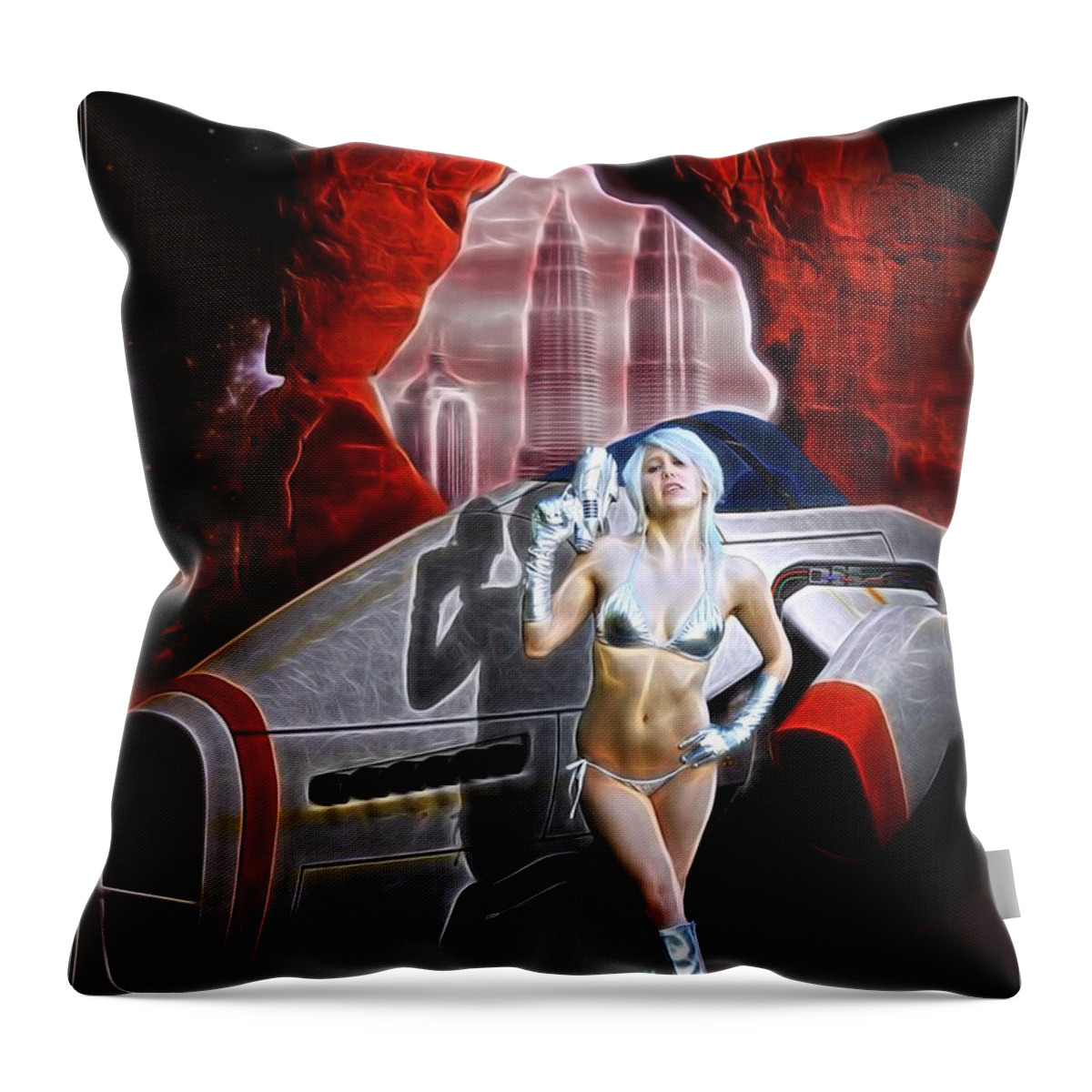 Fantasy Throw Pillow featuring the painting Time And Space Portal by Jon Volden