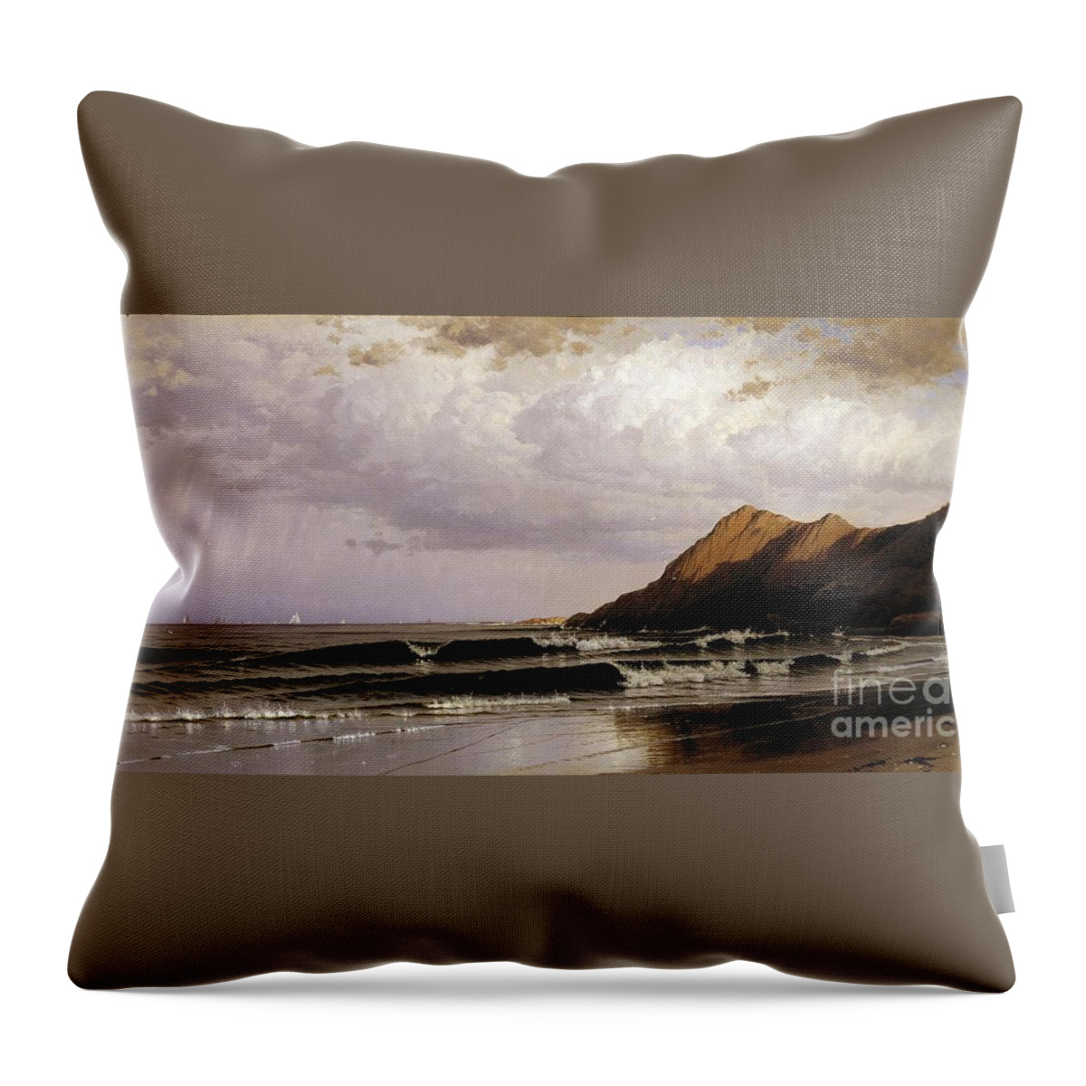 Alfred Bricher Throw Pillow featuring the painting Time and Tide by MotionAge Designs