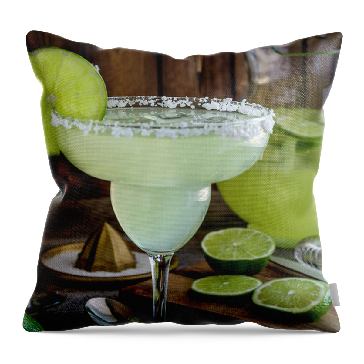 Hawthorne Strainer Throw Pillow featuring the photograph Time for Margaritas by Teri Virbickis
