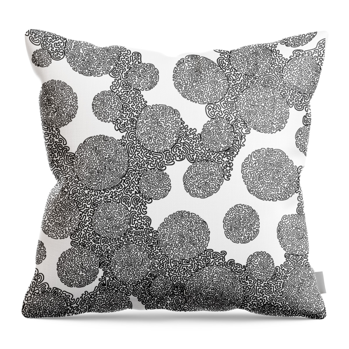  Black And White Throw Pillow featuring the drawing Time For Your Own by A Mad Doodler