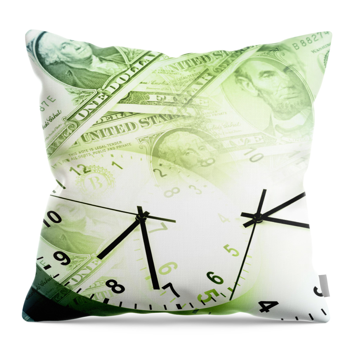 Banking Throw Pillow featuring the photograph Time is money by Les Cunliffe