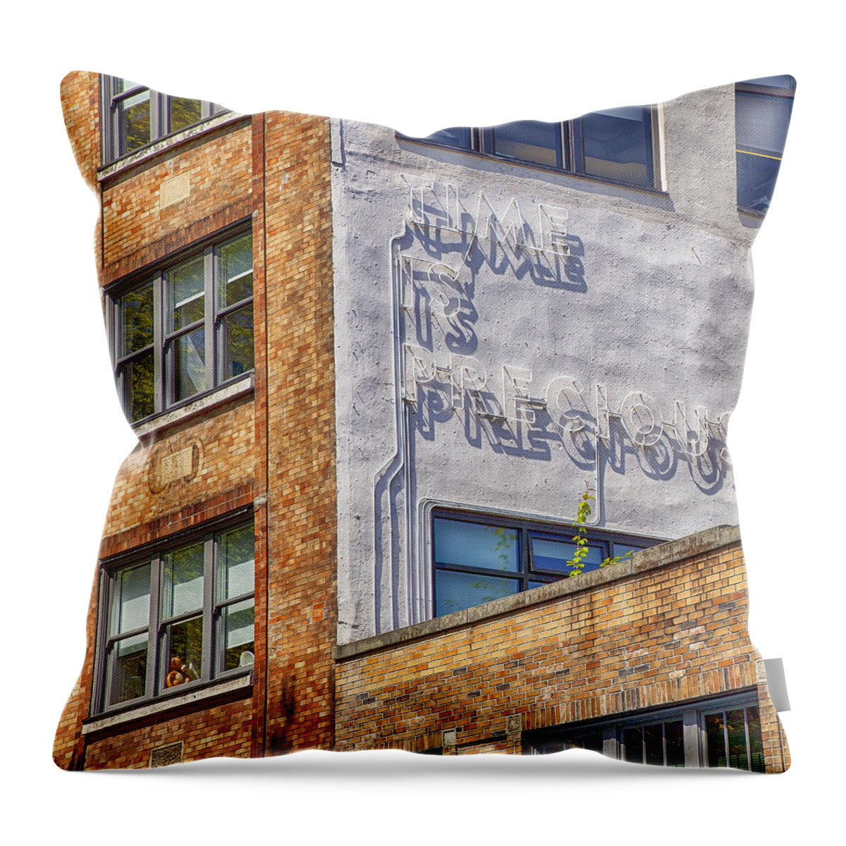 Gastown Throw Pillow featuring the photograph Time Is Precious by Theresa Tahara