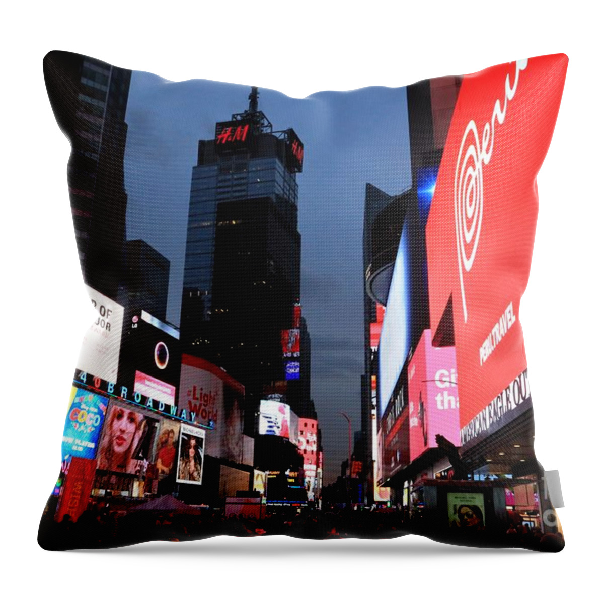 Destination Throw Pillow featuring the photograph Time Square New York City by Douglas Sacha