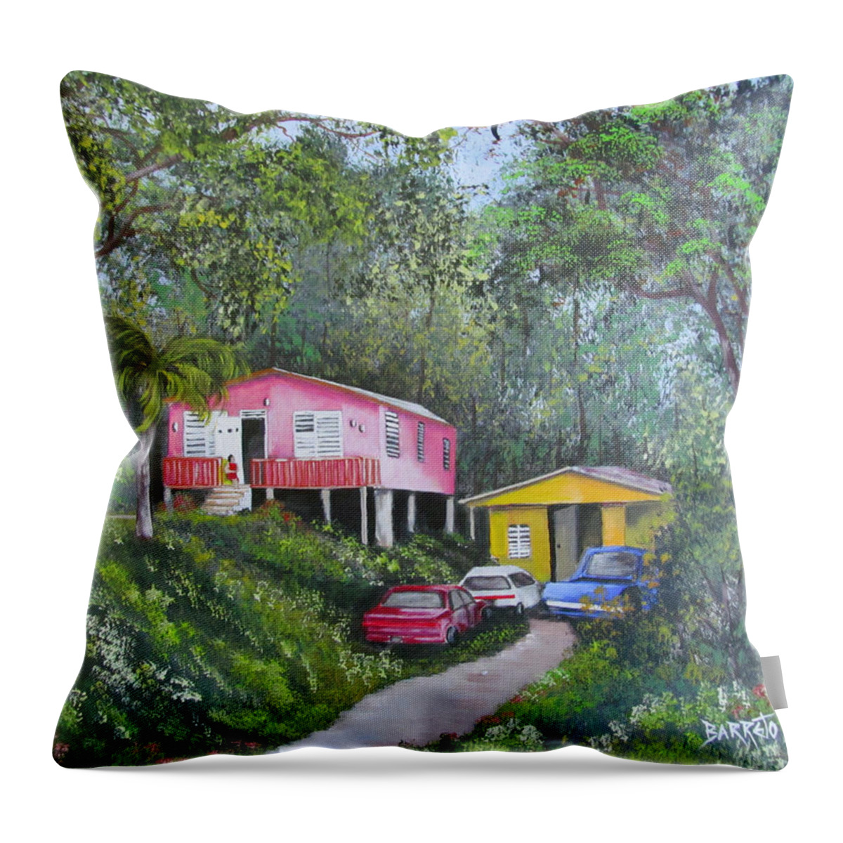  Throw Pillow featuring the painting Time To Reflect by Gloria E Barreto-Rodriguez