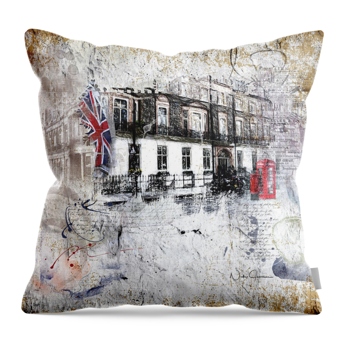 London Throw Pillow featuring the digital art Timeless by Nicky Jameson