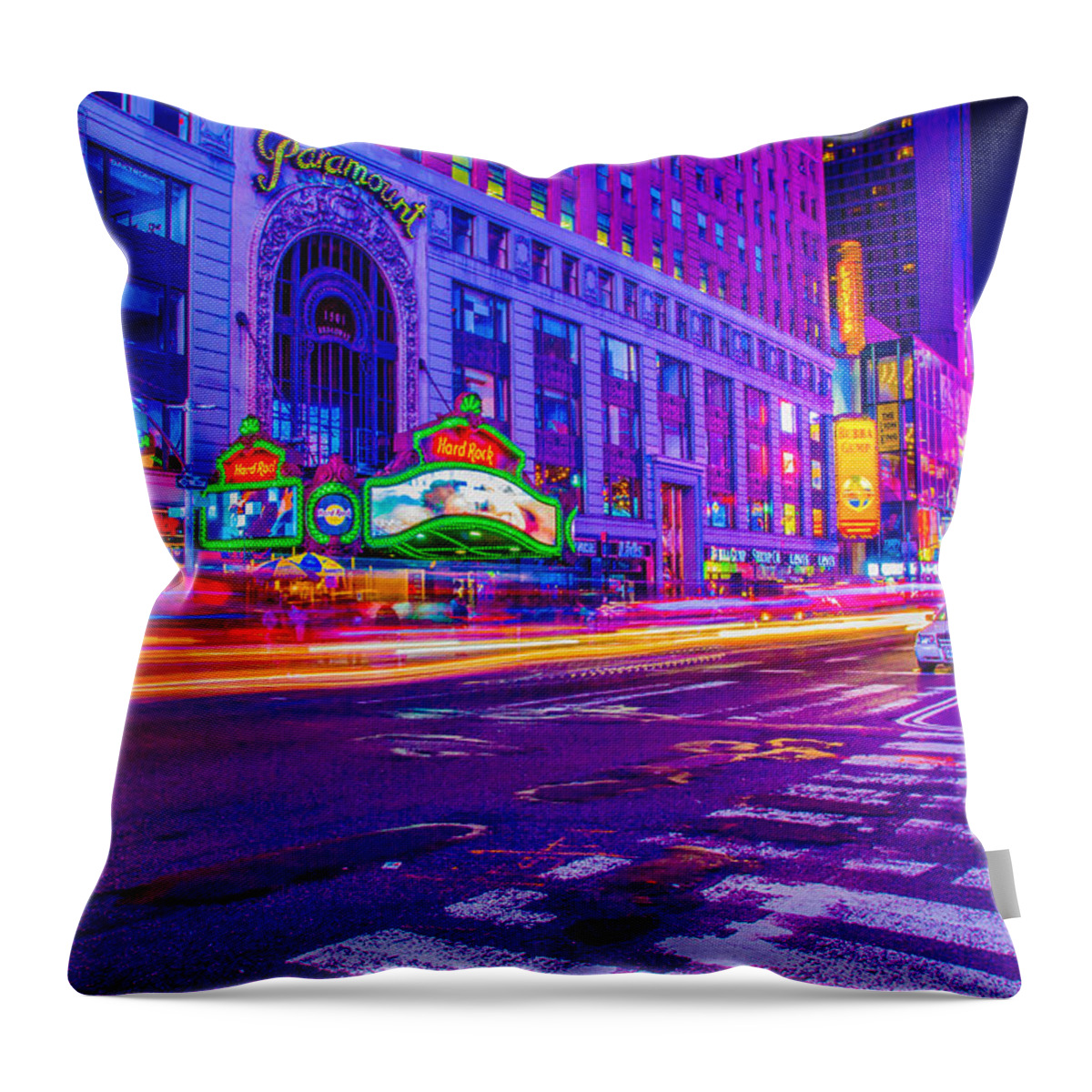 Times Square Throw Pillow featuring the photograph Times Square Ultra Vibrant by Mark Rogers