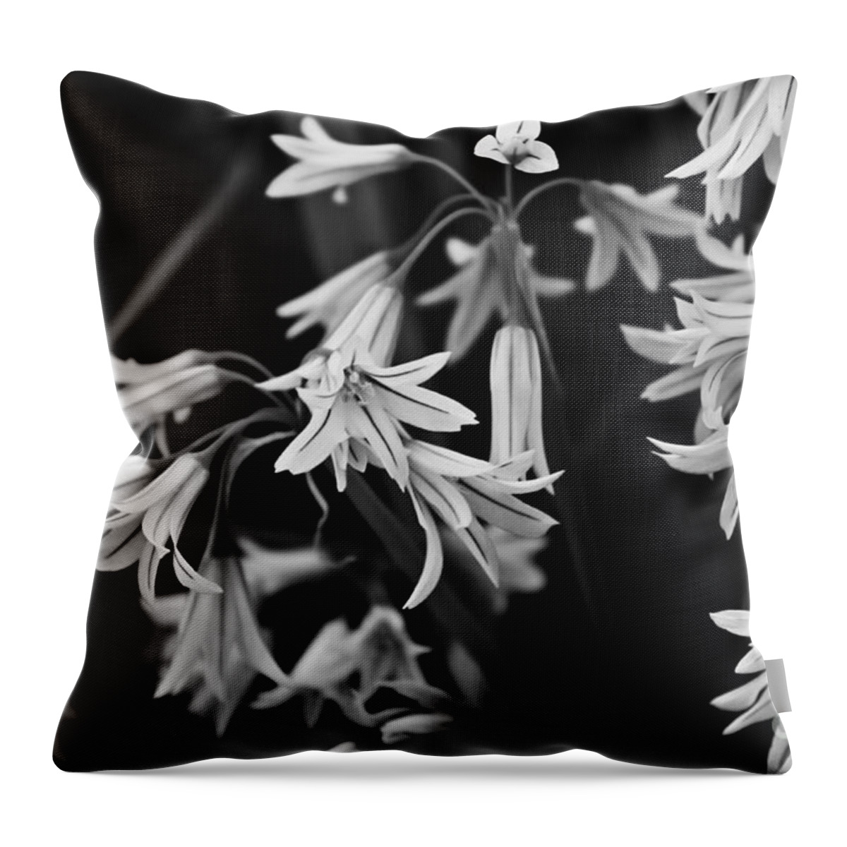 Spanish Wildflowers Throw Pillow featuring the photograph Tiny Bells of White by Clare Bevan