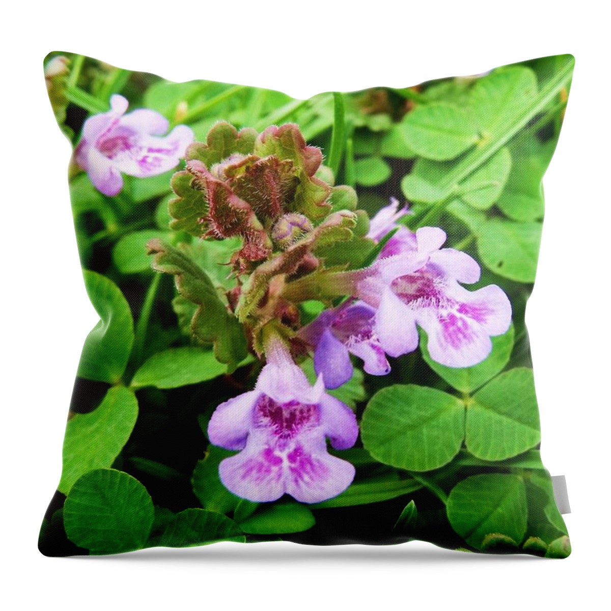 Flowers Throw Pillow featuring the photograph Tiny Flowers I by Anna Villarreal Garbis
