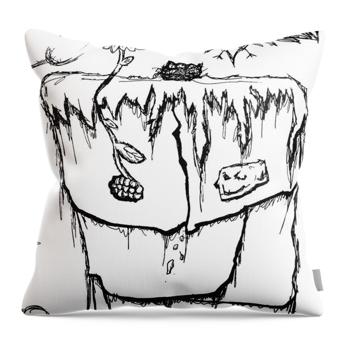 Titembe Throw Pillow featuring the drawing Titembe by Jera Sky