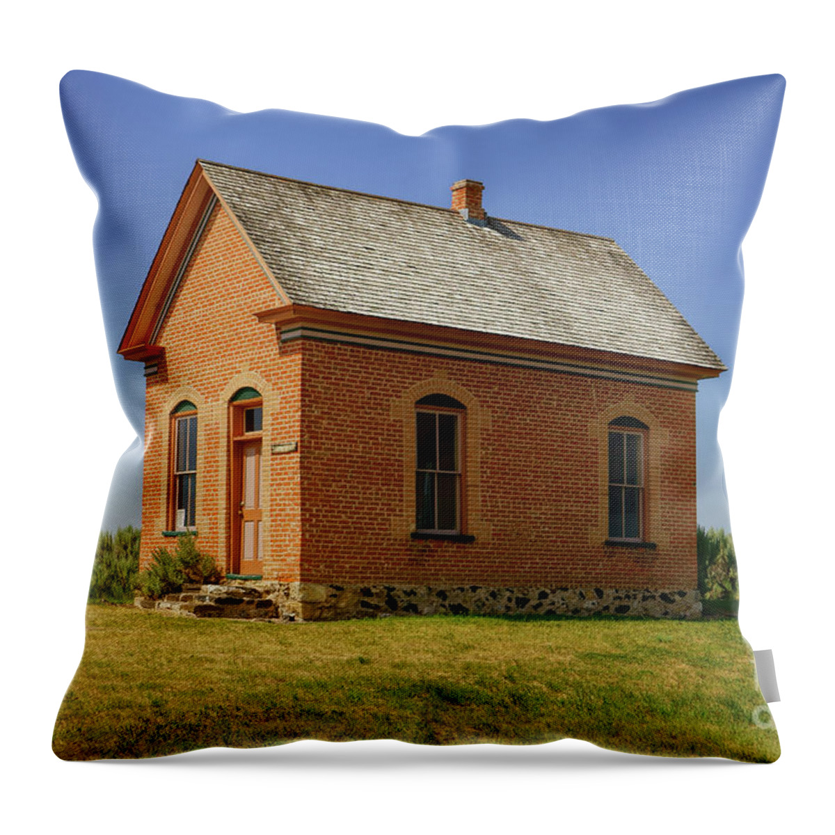 Chesterfield Throw Pillow featuring the photograph Tithing House by Roxie Crouch