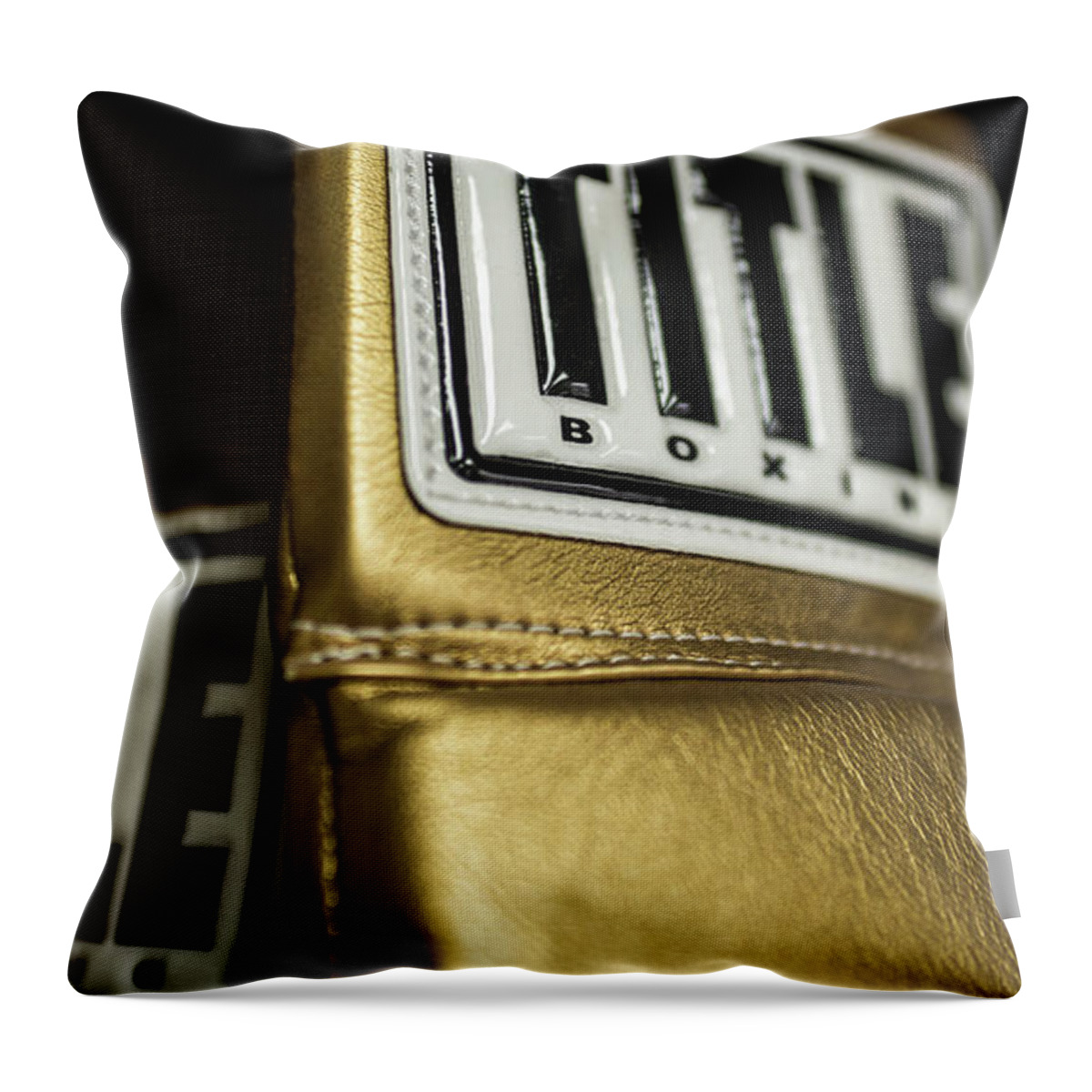 Title Throw Pillow featuring the photograph Title Boxing Gloves by Steven Milner