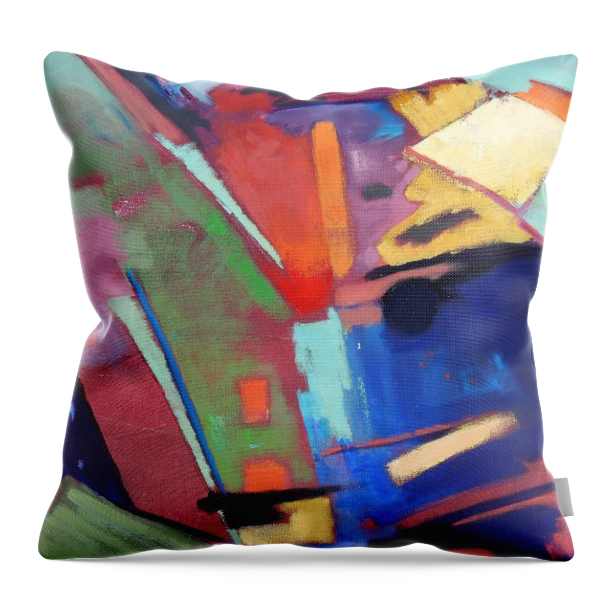 Abstract Throw Pillow featuring the painting Whata You Feel and See by Gary Coleman