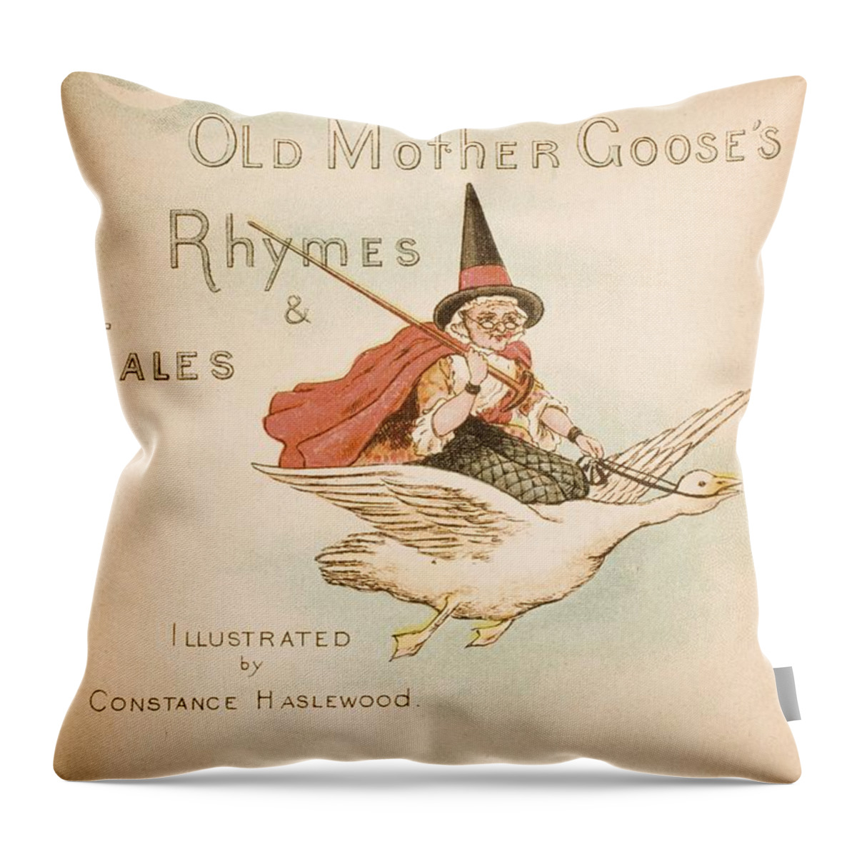 Art Throw Pillow featuring the drawing Title Page Illustration From Old Mother by Vintage Design Pics