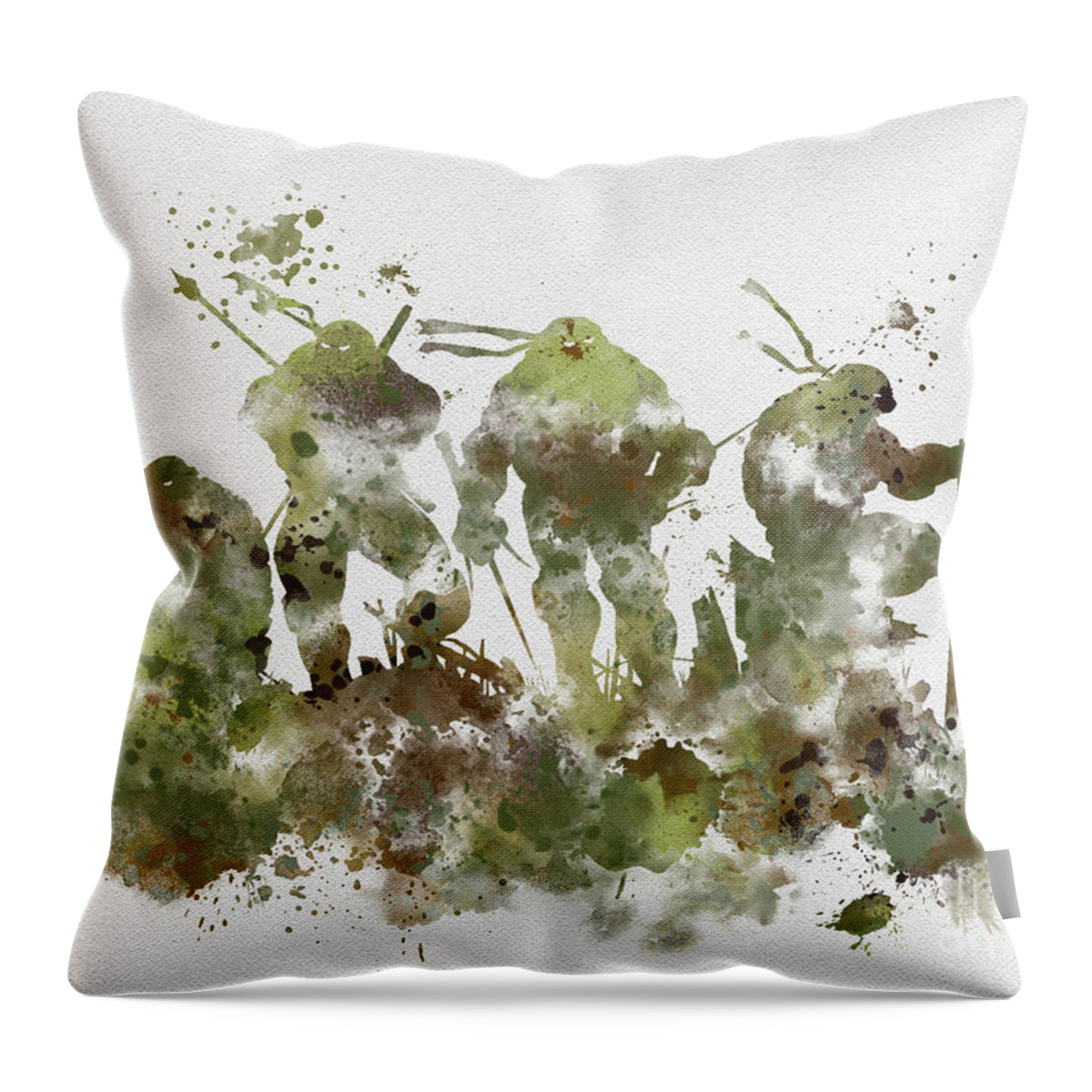 Teenage Mutant Ninja Turtles Throw Pillow featuring the mixed media Tmnt by My Inspiration
