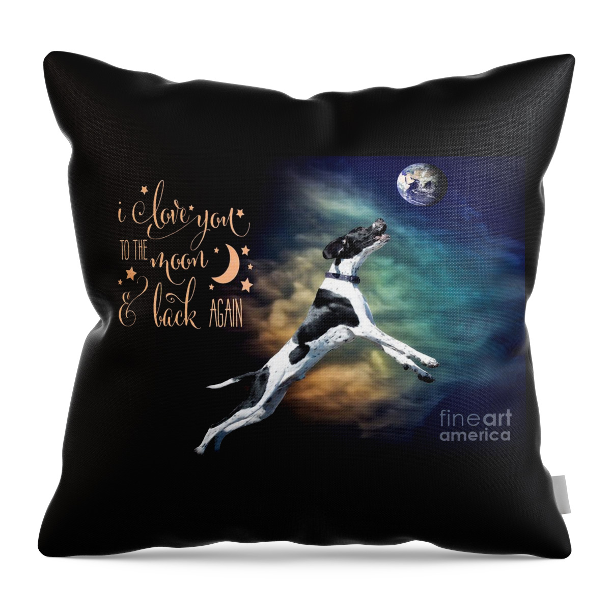 Love Throw Pillow featuring the digital art To The Moon by Kathy Tarochione